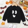 thumbnail image 5 of Toddler Baby Boy Girl Halloween Sweater Knitted Crew Neck Pumpkin Face Sweaters Pullover Sweatshirt Tops Fall Winter Clothes, 5 of 7