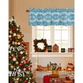 thumbnail image 3 of Aqua Geometric Curtain Valance for Windows/Living Room/Kitchen/Bathroom/Café, Short Rod Pocket Tier Curtain Window Treatment Panel Modern Abstract Polka Dots Topper Curtain 54''x18'', 3 of 6
