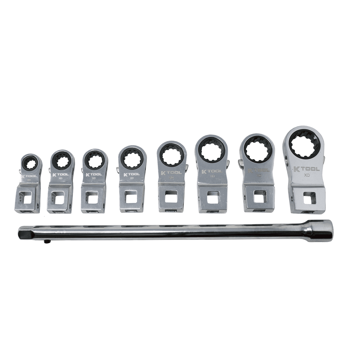 K Tool International XD2CWSS SAE Ratcheting Wrench Set 8 Piece 3/8 Drive