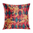 thumbnail image 1 of BOSDECO Material Eclectic Argyle Baroque Pattern Plaid Abstract Pillow Case Pillow Cover 16x16 inch, 1 of 1