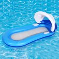 thumbnail image 1 of Muyoka Hamaca flotante Cama flotante cómoda inflable con cobertizo de sombra Hamaca de agua plegable para niños y adultos para piscina Playa Mar Muyoka Hogar, 1 of 7
