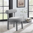 thumbnail image 2 of Meridian Furniture Fauteuil d'Appoint en Tissu Bouclé Gris, 2 of 7