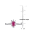 thumbnail image 2 of 1/2 Carat (ctw) Ruby Pear-Cut Ring with Diamonds in 14K White Gold, 2 of 5