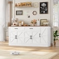 thumbnail image 5 of Homfa Farmhouse Buffet Cabinet with 2 Drawers, 70.9" W Kitchen Sideboard with 5 Doors & Adjustable Shelves for Kitchen Dining Room, White, 5 of 9
