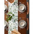thumbnail image 2 of Watercolor Leaves Table Runner 120 Inches, Eucalyptus Leaf Sprigs Monochrome Bed Runner Dresser Scarves Tabletop for Indoor Outdoor Parties/Ceremony/Banquet, 13"x 120", 2 of 8