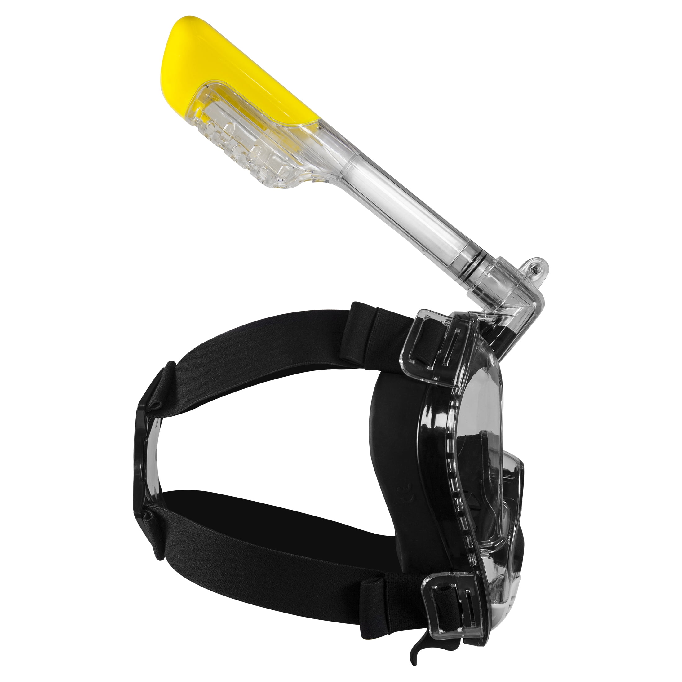 Body Glove Aire Full Face Snorkel and Fins Set for Adults, Anti-Fog and Anti-Leak 180 Degree Panoramic View, S/M, Black/Yellow