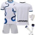 thumbnail image 3 of 2122 Inter Milan away white No. 10 Lautaro football uniform 7 Sanchez 9 Zheke 14 Pericic snake pattern, 3 of 3