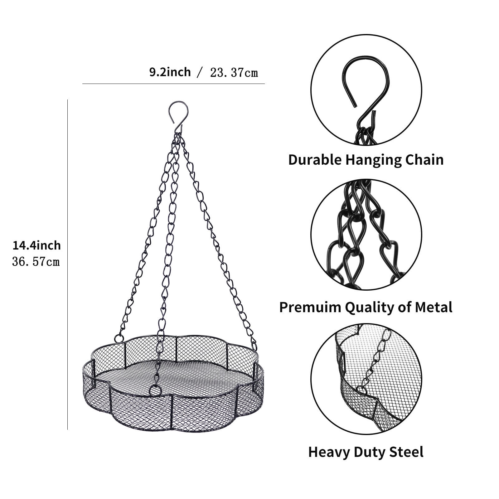 Cadorn Outdoor Hanging Waterproof Metal Bird Feeder for Wild Birds, Durable Garden/Patio/Yard Decor