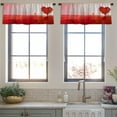 thumbnail image 3 of LALILO Kitchen Curtain Valance Tree Love Red Heart Shaped Rod Pocket Window Curtain 52"x 18" Set of 2, 3 of 5