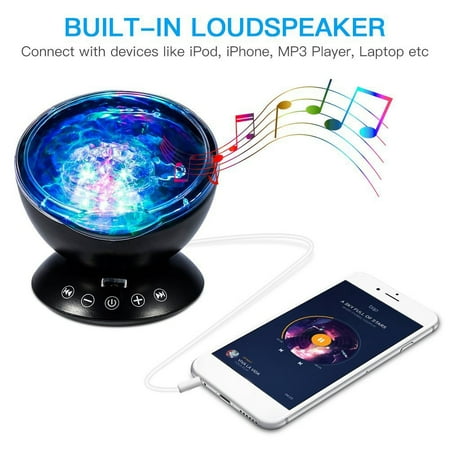 

Haofy Light Projector Ocean Wave Projector LED Night Light Lamp With Remote Control For Kids Gift Black LED Night Light