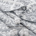 thumbnail image 4 of Exclusivo Mezcla 100% Cotton Quilts Twin Size Grey, Soft Breathable Bedspread Gauze Boho Pattern Coverlet Lightweight Twin Quilt Bedding Set for All Seasons( 1 Quilt and 1 Pillow Sham), 4 of 7