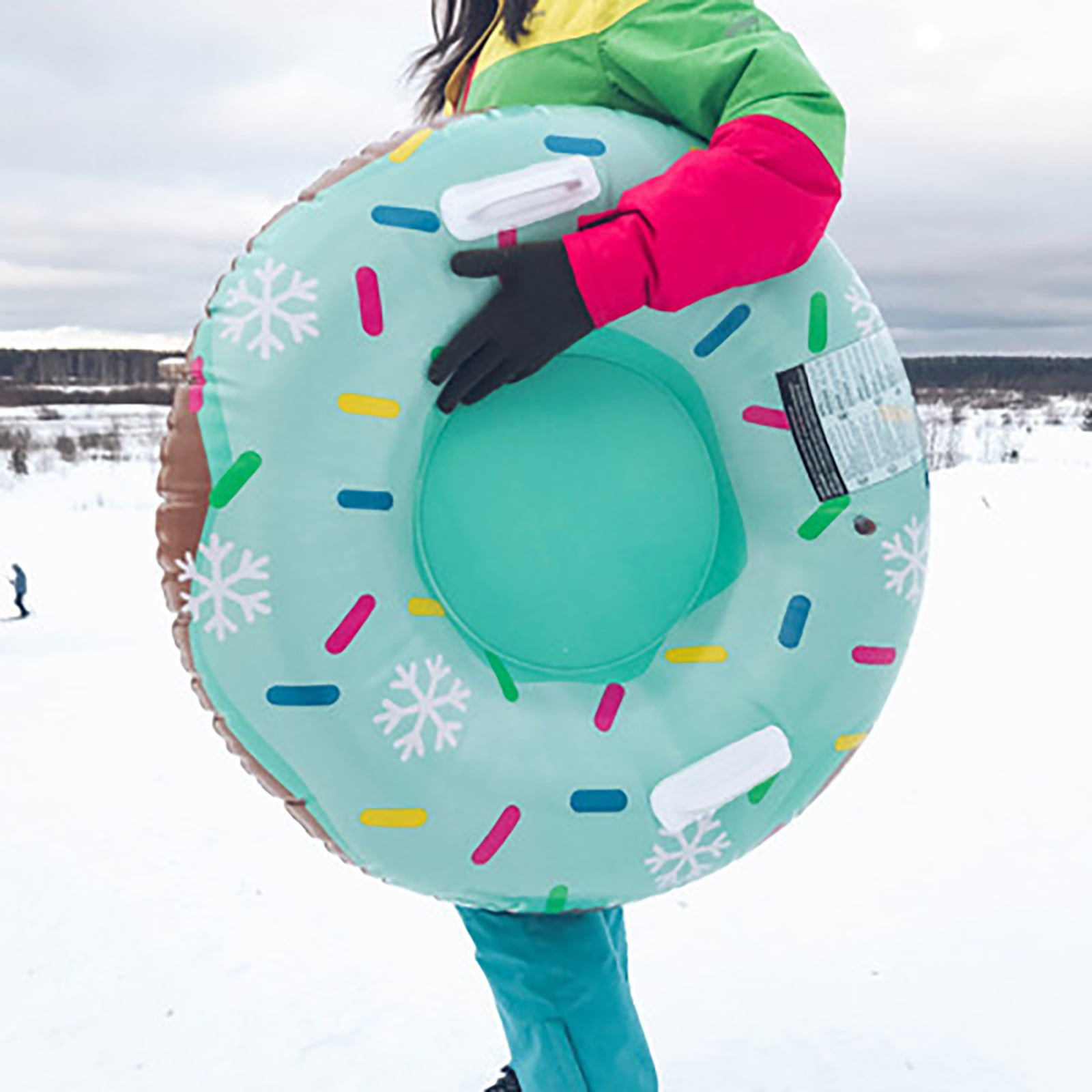 BigMouth GIANT FROSTED DONUT Inflatable Snow Tube Winter Sled Ride Pool Float 
