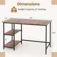 thumbnail image 3 of Gymax Bureau d'Ordinateur 48 Pouces Bureau de Maison avec Étagère de Rangement Réversible et Ajustable, 3 of 10