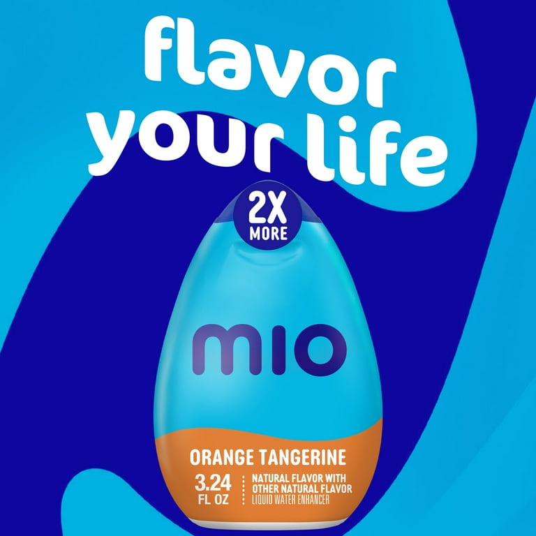 MiO Vitamins Orange Tangerine Sugar Free Water Enhancer with 2X More, 3.24 fl oz Big Bottle