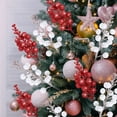 thumbnail image 4 of 20 Pack 7.8 Inches Glitter Artificial Berry Stems, 15 Berries per Stem, Duslogis Christmas Tree Picks Ornaments, DIY Xmas Wreath, Floral Arrangements Home Decoration (Red&White), 4 of 7