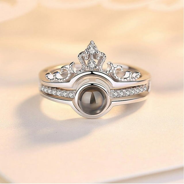 Anillos para mujer, regalos para mujer 100 idiomas Te amo Regalo romántico Dos en joyería para damas Idiomas románticos