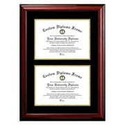 Campus Images  Double Degree Classic Mahogany Certificate Frame - Black & Gold Mats - 11 x 14in.