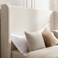 thumbnail image 3 of Miniyam Queen Size Upholstered Bed, 54" High Platform Bed with Wingback Headboard, Ivory, 3 of 7