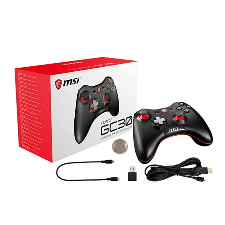 MSI Gaming Wireless Rechargeable Dual Vibration Gaming Controller for PC and Android (FORCE GC30)
