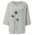 thumbnail image 4 of Hauts Mignons Mode T-shirt Décontracté à Manches Courtes Col en V pour Femmes Été en Liquidation, 4 of 4
