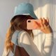 thumbnail image 2 of Sombrero de cubo para mujeres y hombres, gorra reversible de algodón para verano, playa, estilo de color sólido(Naranja)(), 2 of 5