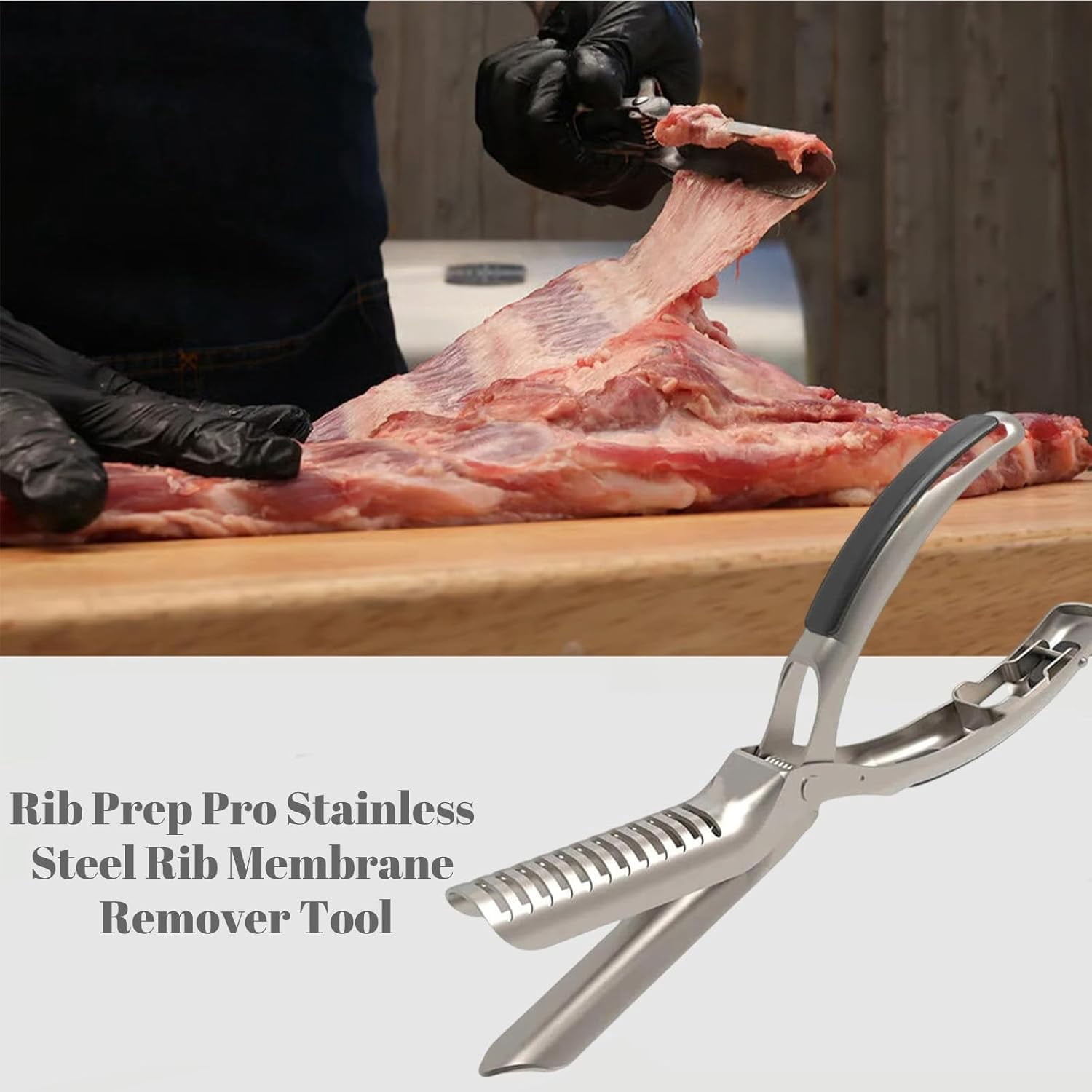 Tongs Stainless Steel Stainless Steel BBQ Rib Skinner Tool ...