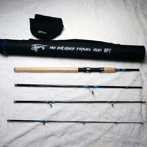 Fisherman's Life Travel Spinning Rod Protective Case Medium Heavy 4 Piece Portable Reel Protector Travel Friendly 8 ft