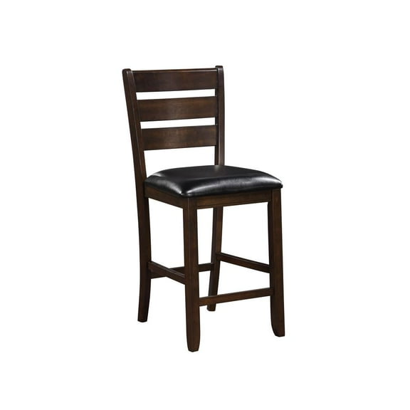 Acme Urbana Counter Height Chair (Set-2) in Black PU & Espresso Finish