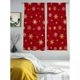 thumbnail image 3 of Christmas Gold Sheer Curtains 2 Panels Set, and White Snowflake Red Window Sheer Curtains for Living Room/Bedroom, Light Filtering Rod Pocket Voile Drapes, 52" W x 72" L, 3 of 7
