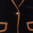 thumbnail image 6 of AUNVITO Women's Velvet Jacket Color Block Notched Lapel Pocket Casual Retro Style Outerwear, 6 of 6