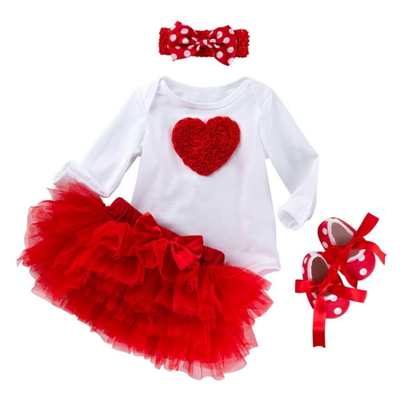 Toddler Baby Girl Outfits for Valentines Day Girls Skirt Set Long Sleeve Ruffle Ribbed Tops Short Skirt Baby Girls Clothes