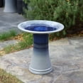 thumbnail image 2 of LuxenHome Blue Waves 18-Inch Tall Ceramic Birdbath, 2 of 7