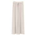 thumbnail image 5 of Women's Ribbed Knit Wide Leg Pants Casual Flowing Sweater Pants With Elastic Waist Casual Pants For Women Summer, 5 of 5