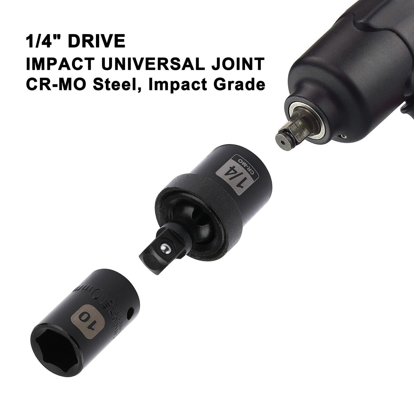 1/4" Drive Impact Socket Set, 55 Pieces Metric & SAE Sockets , Shallow & Deep