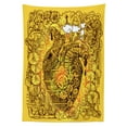 thumbnail image 3 of Ambesonne Steampunk Tablecloth Rectangular Table Cover, Factory Heart Image, 52"x70", Dark Brown Orange, 3 of 4