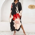 thumbnail image 4 of WULMLEO Kaftan Dresses for Women V Neck Batwing Sleeve Moomoo Nightgowns for Swimwear Plus Size Colorful Dresses Red One Size, 4 of 5