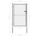 thumbnail image 5 of vidaXL Garden Gate Fence Wall Privacy Screen Fence Galvanized Steel Silver, 5 of 25