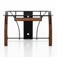 thumbnail image 2 of Furniture of America Harrrisburg Contemporary Metal Glass Desk with Keyboard Tray in Cherry Finish, 2 of 6