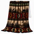 thumbnail image 2 of Rustic Woodland Adventure Featuring Wildlife, Peaceful Mountain Lake Scene, Warm Flannel Blanket for Cabin and Lodge, Outdoor Lovers Camping Gift, Artistic Home Decor, 2 of 9