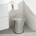 thumbnail image 6 of TINANA Small Trash Can with Swing Lid, 1.7 Gallons/6.5 Liters, 2 Pack Stainless Steel Wastebasket with Lid, Cylindrical Garbage Can for Bathroom, Kitchen, and Office, Silver, 6 of 6