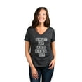 thumbnail image 2 of Shut Up and Kiss Me Women's Fashion Relaxed V-Neck T-Shirt Tee Charcoal Grey Small, 2 of 3