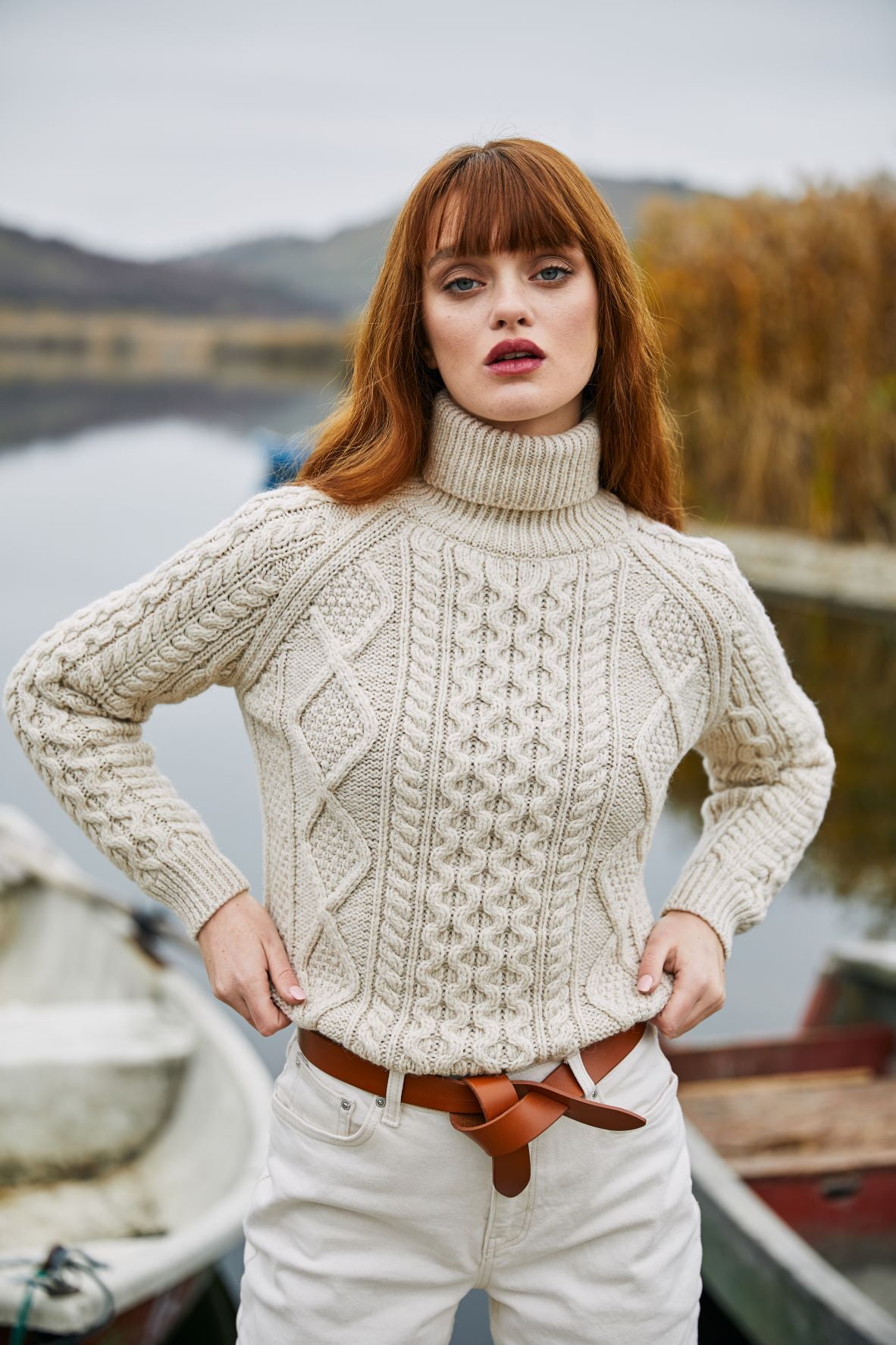 Hand knit irish fisherman cheap turtleneck sweaters