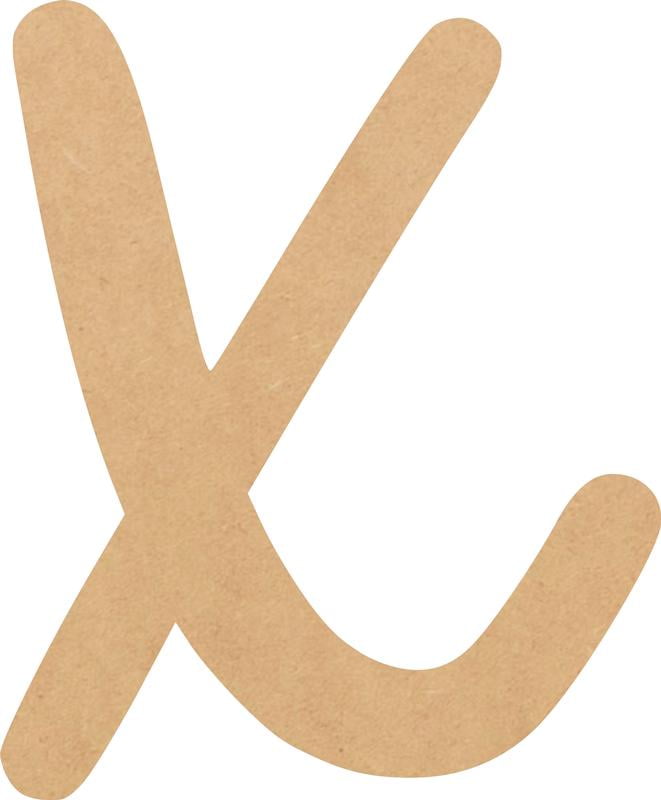 Wood MDF Letter (X) Blank Wood Craft, 7'' Tall Paintable DIY, Script