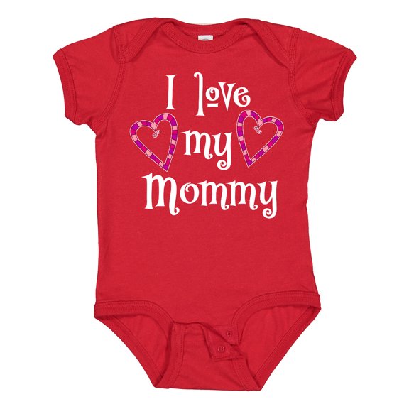 Inktastic I Love My Mommy Hearts Boys or Girls Baby Bodysuit