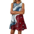 thumbnail image 3 of 4Th Of July Costume, American Flag Casual Tank Sundress With Pockets Boho Beach T-Shirts Round Neck Dresses Short For Women 2024 Black Dress Spring Dresses Casual Dresses (XXL, Wine) ZMTing, 3 of 5