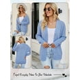 thumbnail image 5 of HUBERY Women Crochet Cut Out Button Down V Neck Long Sleeve Knitted Cardigan, 5 of 5