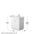 thumbnail image 5 of Wyndham Collection Miranda 30" Wood Single Bathroom Vanity in Brushed Gold/White, 5 of 6