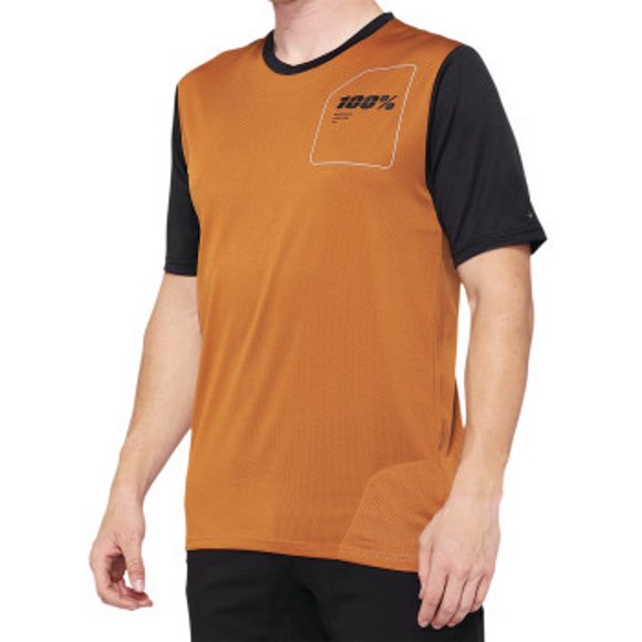 100% MTB Ridecamp Short Sleeve Jersey Large Terracotta | Black