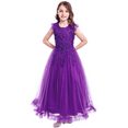 thumbnail image 3 of IBTOM CASTLE Flower Little Big Girls Maxi Dress Bridesmaid Wedding Pageant Party Princess Communion Floral Boho Vintage Lace Dance Gown 13-14 Years Purple, 3 of 8