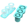thumbnail image 2 of Bandeja de hielo de silicona mejorada y molde, bandeja de hielo de café cilíndrica de gran tamaño para refrigerador con tapa y accesorios de vidrio, 2 of 4